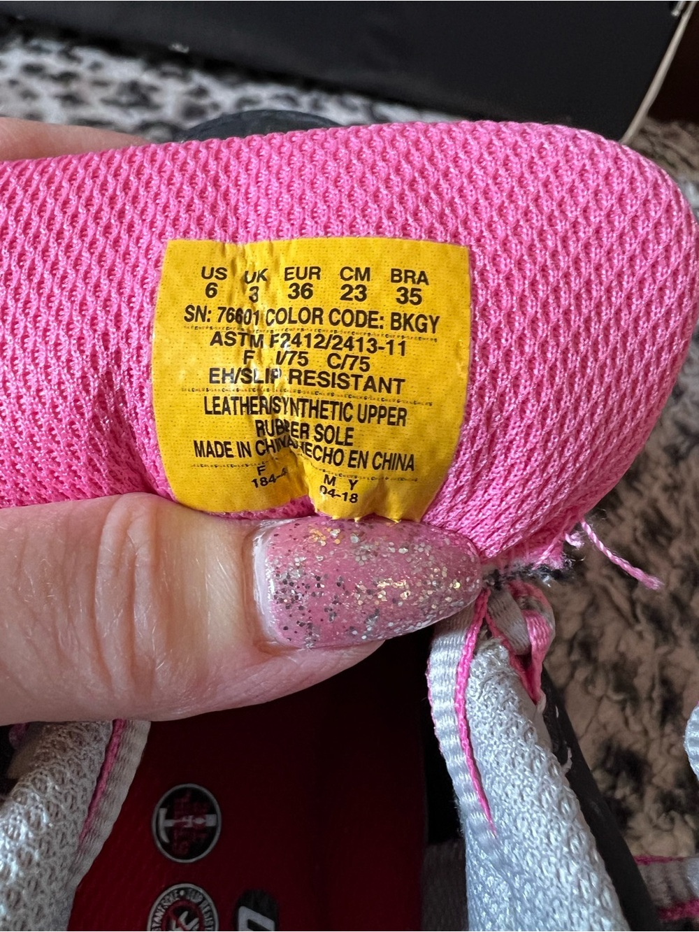 Skechers Work Biscoe ST Steel Toe Shoes Women’s Size 6 Black Pink - LIKE NEW! - Picture 5 of 11